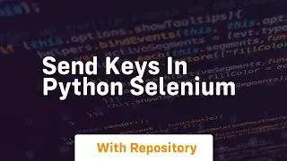 send keys in python selenium