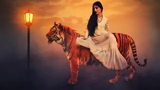 Big Tiger With Girl ❤ In Photoshop cc Tutorial