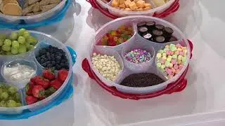Lock & Lock Set of 2 Chip and Dip Storage Set with Handle Lid on QVC