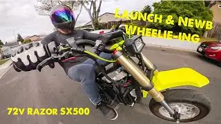 72v Razor SX500 Speed Launch | Newb Wheelies