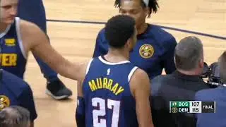 Kyrie throws ball into the stands