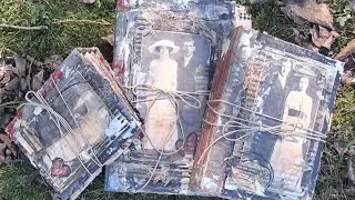 3 Grungy Junk Journals -Flip Through.  