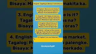 English-Tagalog to Bisaya Translation #languagetranslation #educationalonly #highlight  #shorts #fyp