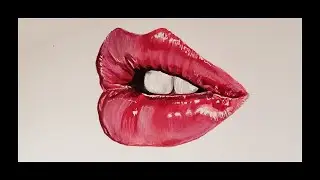 HYPER REALISTIC LIPS DRAWING TUTORIAL STEP BY STEP , using copic markers and colored pencils