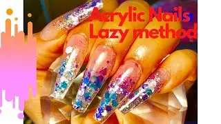 Acrylic Nail Tutorial Lazy Method | Easy Nails