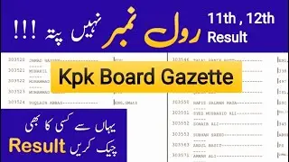 11th 12th Class Result Gazette KPK board HSSC result gazette 2024