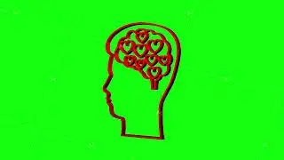 Heart head 3d icon, great design for any purposes. Motion Graphic. Mental health concept. Health
