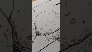 🥔Spooky Trio🥔 Black ink potato illustration with silly vibes!🖤 #artshorts
