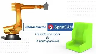 SprutCAM Robot - Demostración fresado asiento postural