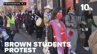Demonstration held at Brown University to protest divestment decision
