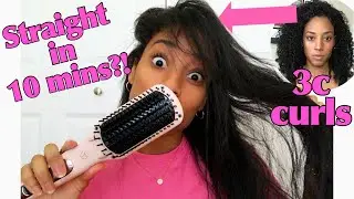 Can a Brush Straighten My Curly Hair?! // L&rsquo;ange Le Vite Straightening Brush Review on Natural Hair
