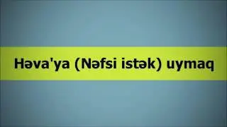Adil Rəcəbov׃ Həva'ya Nəfsi istək uymaq [Adil Recebov]