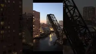 Steam rising on the Chicago River on the coldest day of the year