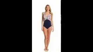 Sunmarin Flora Ring V Neck One Piece | SwimOutlet.com