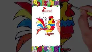 Colorful drawing of #cock or #rooster very beautiful #shorts @mwkids3881