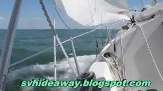 Don't Watch This Sailing Video - A Screaming Reach!   Sailing Hideaway Com Pac 23