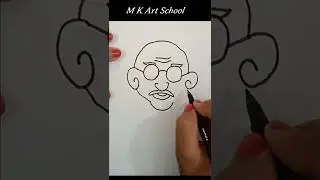 How To Draw Mahatma Ganghi l #shorts #drawing #gandhiji #trick