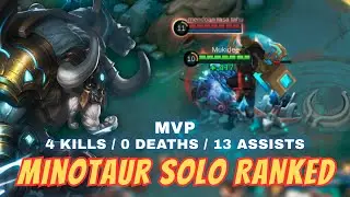 Minotaur Solo Ranked: MVP (4 Kills / 0 Deaths / 13 Assists) Mobile Legends Gameplay