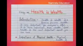 Essay on Health is Wealth in English / Health is Wealth essay / Essay in 200 words with heading