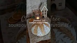 Christmas Tree Sourdough Scoring Tutorial 🎄🥖 #sourdoughscoring #scoringvideo