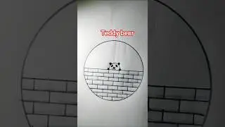 Teddy bear 🐻 drawing in circle