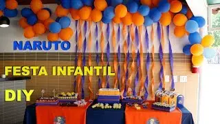 DIY - Festa infantil GASTANDO POUCO - Naruto/CupCake, Painel, Convites, Faixa Naruto, Feat. BUBA DIY