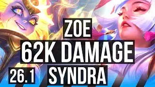 ZOE vs SYNDRA (MID) | 62K damage | KR Diamond | 26.1