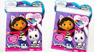 Gabby's Dollhouse Imagine Magic Ink Sticker Book Drawing & Coloring | ASMR Fun Activity