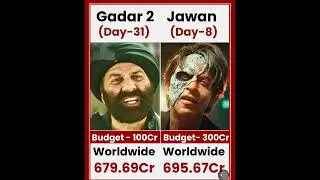 Gadar 2 vs jawan lifetime collection 😱 #jawan #gadar2 #srk #boxofficecollection #sunnydeol