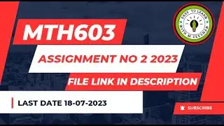 Mth603 Assignment No.2 Solution Spring 2023 | mth603 assignment no 2@zeeshaninstitute
