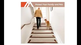 COSY HOMEER Edging Stair Treads Non-Slip Carpet Mat 28inX9in Indoor Stair Runners for Wooden Steps