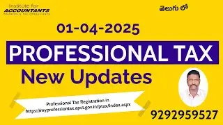 Professional Tax- Registration-in APCT website-New process 01-04-2025