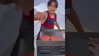 Making Burgers at the Beach!!🍔🌊 #beach #burger