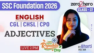 SSC English Classes 2026 | adjectives  | SSC CGL/CHSL/CPO English Class By Bharti Mam