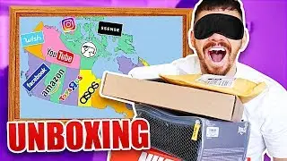*UNBOXING* Throwing a Dart at a Map and BUYING Whatever it Lands on! ($1,000 CHALLENGE WISH, AMAZON)