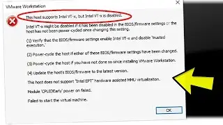 Исправление: ошибка VMware Workstation &laquo;Этот хост поддерживает Intel VT-x, но Intel VT-x отключен&raquo;