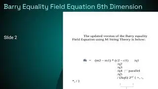 Barry Lee Crouse Presents Barry Equality Field Equations