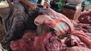 Cow Meat Cutting Skills By Professional Meat  Butchet #meat  #meatvendor #ultimateknife #cowmeat