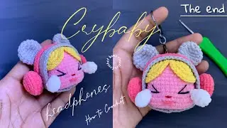 (The end) Crochet Crybaby With Headphones crochet Crybaby keychain 