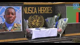 Hommage de la MINUSCA au Casque bleu zambien Caporal Stephen Siakachoma