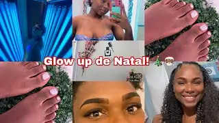 MEU GLOW UP DE NATAL ❤️🎄* FIZ BRONZE| UNHA | CABELO | CÍLIOS E SOBRANCELHA 🥵🤭