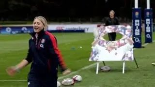 The England Rugby passing challenge on O2 Inside Line. Round 3