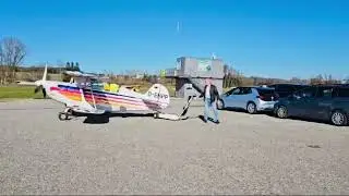 The Christen Eagle airplane with the Discovery tug