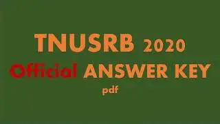 TNUSRB PC Exam 2020 official answers Key Released | Download Pdf link