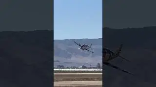 Beautiful low pass from the P-47 Bonnie. #airshow #warbirds #aviation