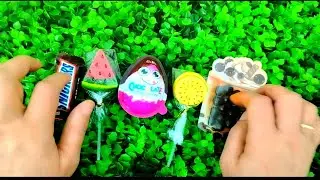ASMR Most Popular Candys / some lots of colorful rainbow lollipop candy / unpacking chocolate eat