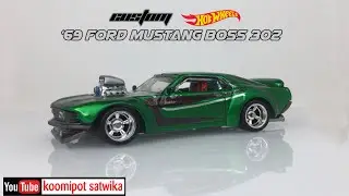 Custom diecast 69 Ford Mustang Boss 302 Hotwheels