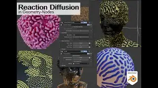 Reaction Diffusion (Blender Geometry-Nodes)