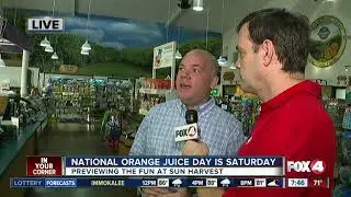 Previewing Orange Juice Day and Peach season at Sun Harvest - 7:30am live report