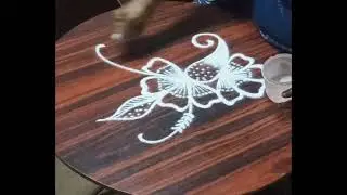 Easy & Simple Free hand Rangoli Design//Beautiful Flowers Rangoli//Azhagu Azhagu kolam.